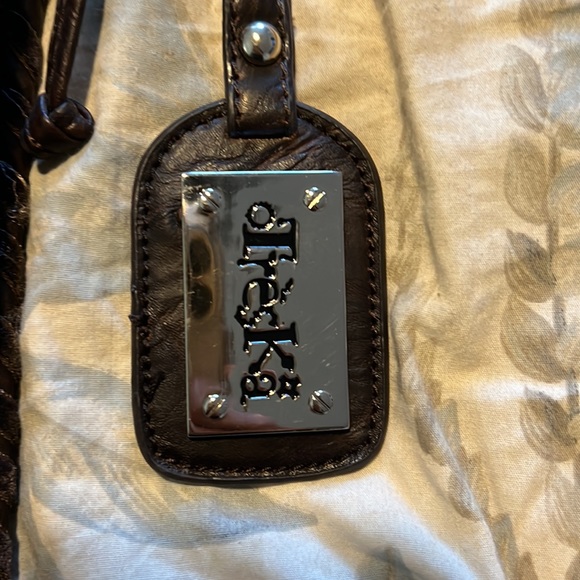 Leather Treska boho purse with cowhide front excellent condition! Snap and - Picture 3 of 13